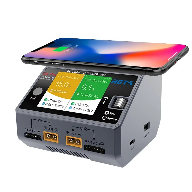 D6 Pro Black AC 200W DC 2x325W - Hota D6 Pro Dual Lipo Charger recension och pris